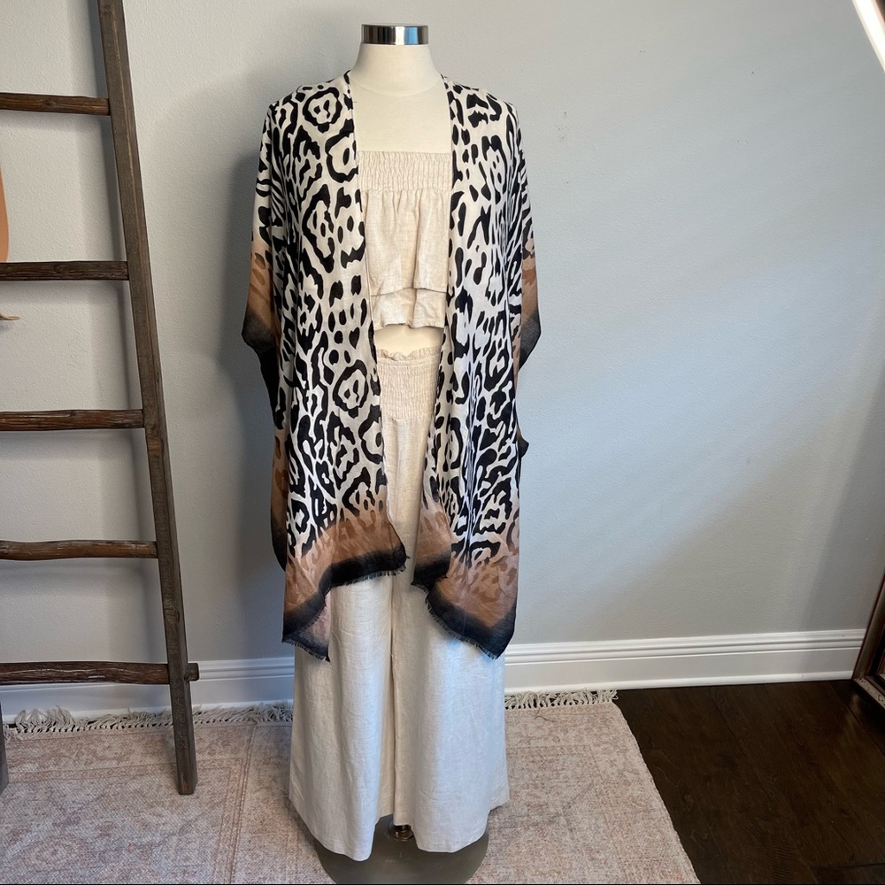 Animal Print Lightweight Kimono One Size NWT